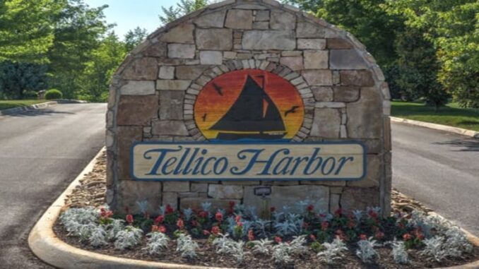 Main entrace of Tellico Harbor on Tellico Lake in East Tennessee